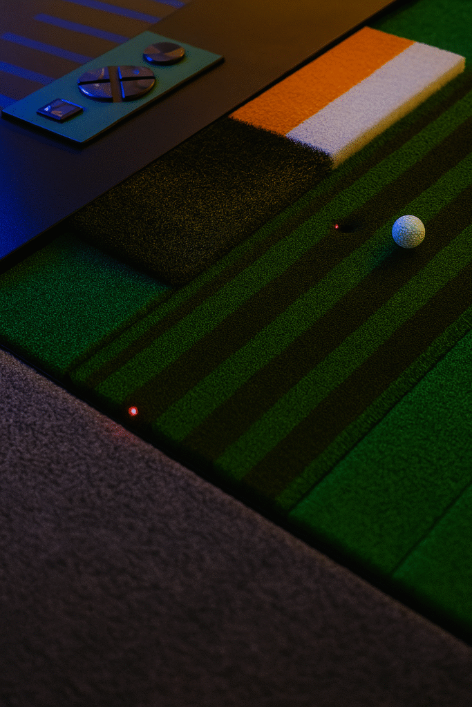 LED putting guide on Golfzon TwoVision simulator in Tortola